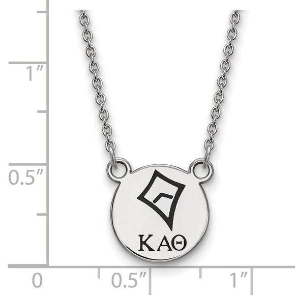 Sterling Silver Kappa Alpha Theta Small Enamel Necklace - Picture 2 of 4